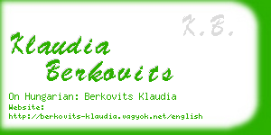 klaudia berkovits business card